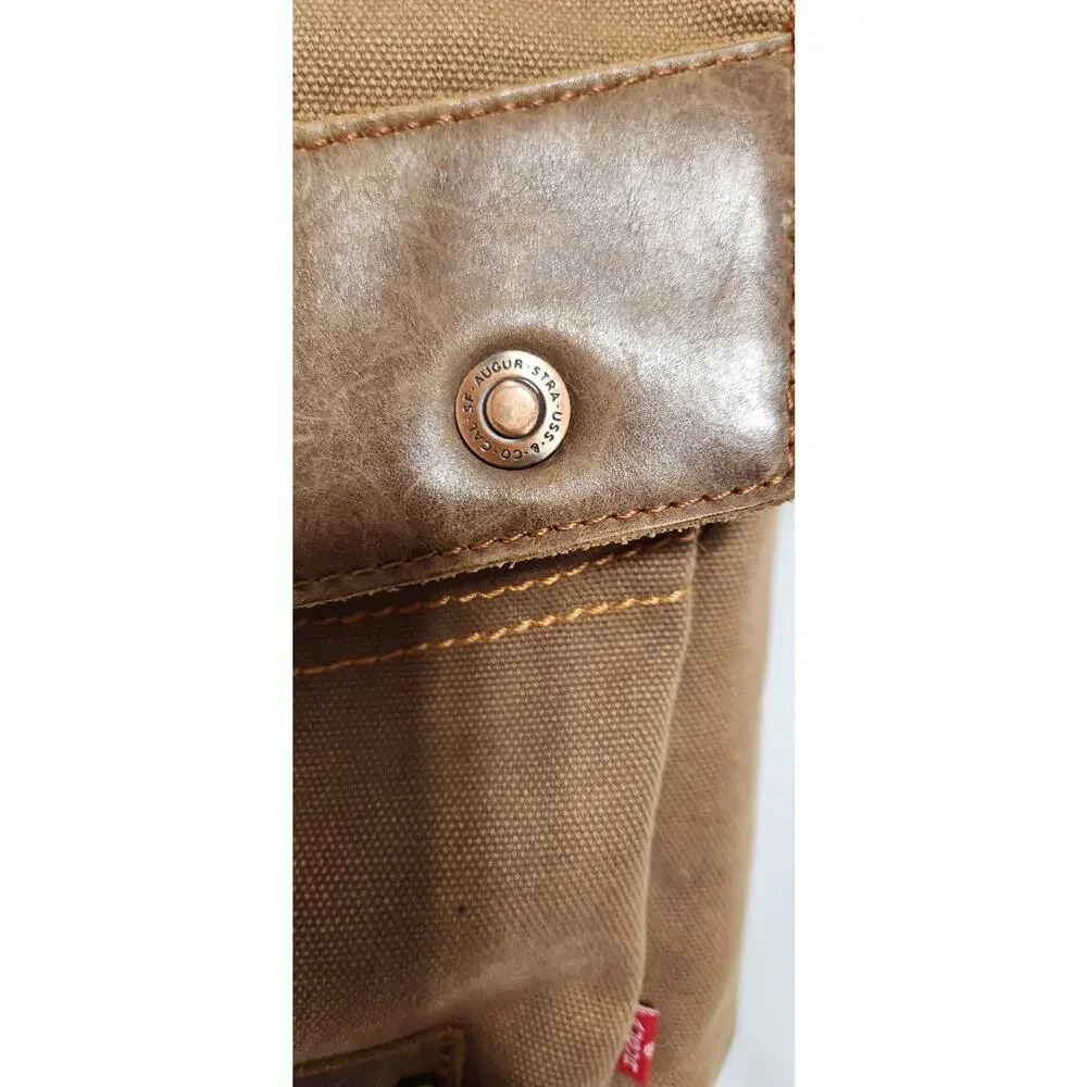 Augur Messenger Bag Canvas Shoulder Crossbody Brown‎